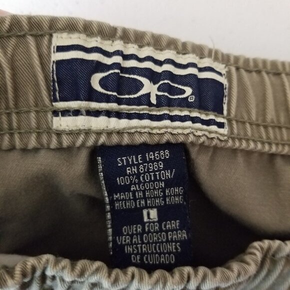 Op Vintage Twill Pull On Pants Women's large Drawstring Green Khaki - Picture 3 of 10